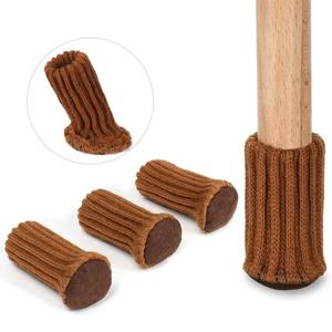 4pcs 테이블 다리 양말 의자 니트 가구 양말 바닥 보호기 가구 다리 테이블 의자 다리 보호대 커버 가구
