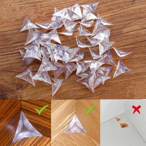 50pcs 명확한 방진 코너 보호기 보호 가장자리 삼각형 소프트 PP 휴대용 삼각형 계단 먼지 코너 브래킷