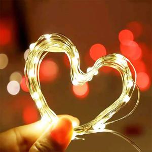 Luces LED 구리 와이어 요정 조명, 배터리 구동 LED 스트링 조명, 파티 웨딩 실내 크리스마스 장식 화환 조명