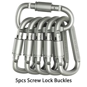 키 캠핑 생존 EDC 야외 키 체인 클립 합금 알루미늄 전술 Caribiner 후크 Karabiners에 대 한 4PCS Carabiner 세트