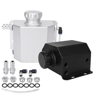 CNSPEED 범용 알루미늄 오일 캐치 캔, 브리더 탱크, 저수지 탱크, 드레인 플러그, 연료 탱크, 1L