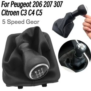5 단 기어 시프트 노브 시프터 레버 스틱 게이 터 부츠 PU 커버 푸조 206 207 307 CC Citroen C3/C5/Xsara 자동차 액세서리