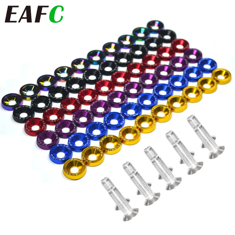 EAFC 10PCS M6x20 자동차 스타일링 범용 수정 JDM 육각 패스너 펜더 와셔 라이센스 플레이트 볼트 자동차 액세서리