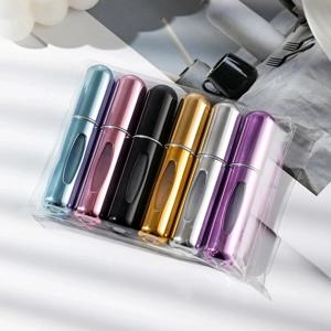 6 휴대용 스프레이 병 여행용 크기 5ml 자체 프라이밍 바닥 채우기 향수병 세트