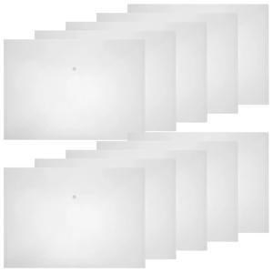 10 Pcs 투명 파일 가방 스냅 버튼 파우치 사무실 폴더 주최자 가방 문서 봉투 보관 A3 종이 플라스틱