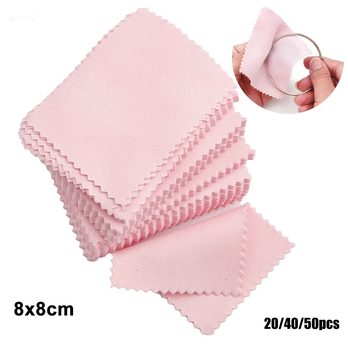 50개/팩 8cm * 8cm Joyería pulido 색상 rosa tela polaco paño de limpieza cuidado para 925 paño de limpieza limpio