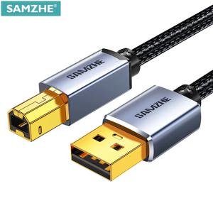 SAMZHE USB 3.0 프린터 케이블 금도금 고속 커넥터 Canon Epson HP 프린터 DAC USB 프린터 용 땋은 와이어 케이블 남성