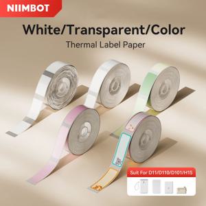 Niimbot D110/D11/D101/H1S 라벨 프린터 용지 오일 방지 스크래치 방지 자체 접착 흰색/투명/색상 이름 스티커