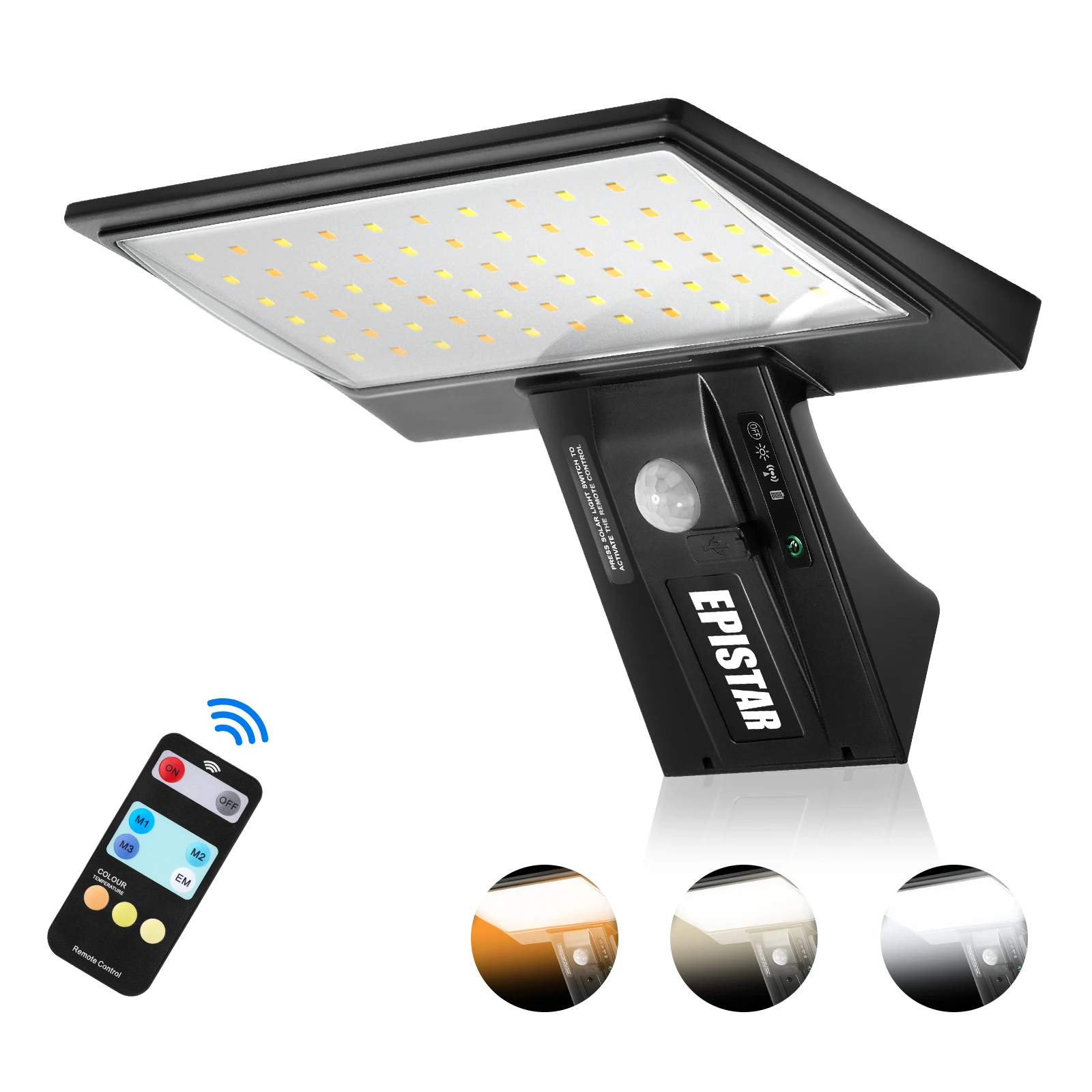 제어 90LED 3 색 4 모드 보안 홍수 방수 빛 베란다 마당 정원에 대 한 태양 OutdoorLights 모션 센서
