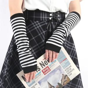 블랙 화이트 고딕 펑크 애니메이션 얇은 부드러운 장갑 JK 여자 장갑 Oversleeve 남자 여자 커프 핑거리스 암 워머 액세서리