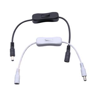 인라인 304 스위치 켜기 끄기 여성 남성 전원 케이블 5.5x2.1mm DC 커넥터 스위치 CCTV LED 스트립 빛에 대 한 5V 12V 24V