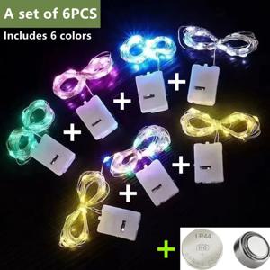 배터리 LED 문자열 조명과 6PCS 구리 실버 와이어 갈 랜드 빛 요정 조명 파티 장식 크리스마스 결혼식 1/2/3M