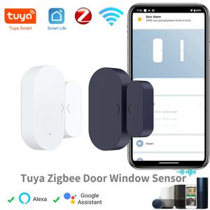 Tuya Zigbee 문짝 창문 센서 도난 경보, 스마트 홈 자동화 보안 보호, 스마트 라이프, 알렉사 구글 홈으로 작동