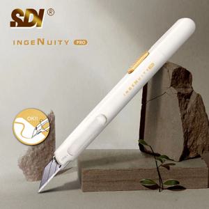 SDI 0444C 아트 유틸리티 나이프, 30도 흔들림 방지 정밀 커터 9mm 블랙 블레이드 자동 잠금 디자인 전문 컷팅기 문구