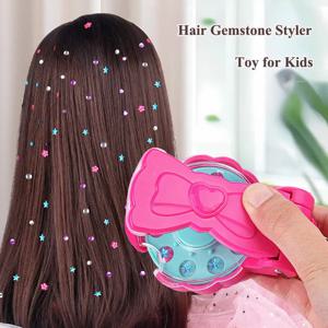 DIY 네일 다이아몬드 헤어 뷰티 및 패션 메이크업 소녀 헤어 도구 비즈 스티커 인형 놀이 장난감 소녀 드레싱 생일 선물