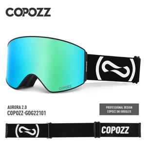 COPOZZ 새로운 자기 스키 고글 빠른 변경 안개 방지 UV400 스노우 보드 고글 남성 여성 남성을위한 더블 레이어 렌즈 스키 안경