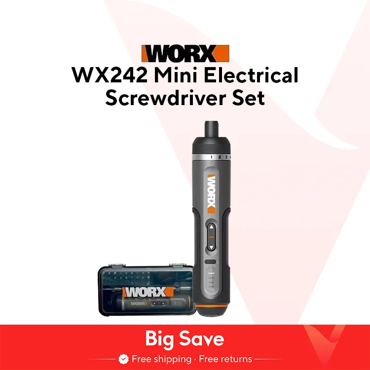 Worx 미니 전기 스크루 드라이버 세트, 스마트 무선 전기 스크루 드라이버, USB 충전식 핸드 드릴 도구, WX242, WX241, WX240, 4V