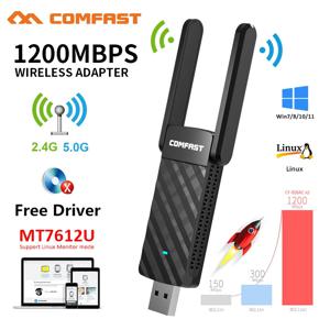 Comfast 1200Mbps Adaptador Wifi Usb 3.0 어댑터 5G/2G MT7612U 2*2dbi Antena Para PC Cle Kali Linux 모니터 네트워크 카드 수신기