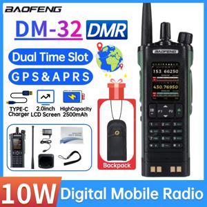 Baofeng Dmr Dm32 워키 토키 Gps Aprs 텍스트 Sms 8W 프로그래밍 녹음 무선 스캔 주파수 유형-C 충전기 Uv-32