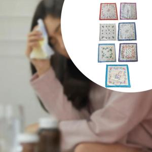 어린이 성인 여성용 코튼 손수건, 포켓 스퀘어, 7 개