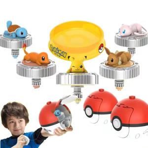 포켓몬 엘프 탑 볼 액션 인형 포켓몬 피카추 Charmander Squirtle Mew Eevee Launcher 어린이 전투 플레이트 장난감 세트