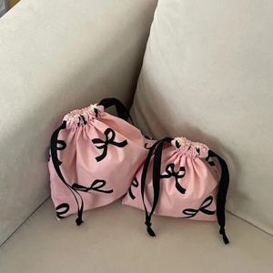활 매듭 줄무늬 미니 Drawstring 가방 화장품 보관 주머니 여성 지갑 달콤한 카와이 문자열 미니 주머니 소녀의 보관 미니 가방