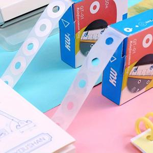 접착 구멍 강화 기능이 있는 250피스 PVC 바인더 스티커, 라벨 원형 스티커 - 루스리프 책을 보호하세요!