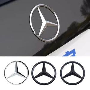 90mm ABS 크롬 블랙 로고 메르세데스 엠블럼 후면 스타 배지 메르세데스 벤츠 W203 W206 W212 X253 W167 W166 W247 C E GLA GLC GLE