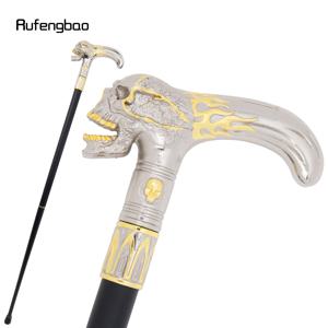 황금 흰색 해골 머리 워킹 지팡이 패션 장식 워킹 스틱 신사 우아한 코스프레 지팡이 손잡이 Crosier 90cm