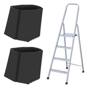 2pcs 미끄럼 방지 사다리 피트 고무 커버 2X4cm 계단 용 검은 사각형 발 패드 접이식 단계 의자 가구 부품 바닥 보호