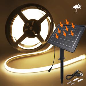 24V LED 네온 라이트 스트립 태양 방수 8 모드 320LED/m 유연한 램프 IP68 파티 정원 야외 장식 0.5m 1m 2m 3m 5m