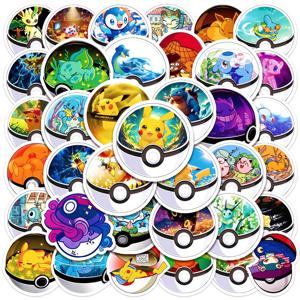 10/30/50pcs 귀여운 만화 애니메이션 포켓몬 스티커 어린이 장난감 Kawaii Poke Ball 피카추 데칼 스케이트 보드 노트북 방수 스티커