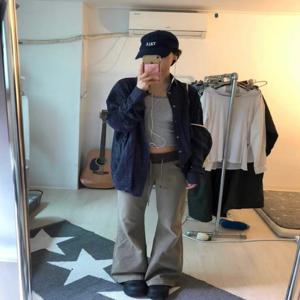 스트리트 스타일 Y2K 하이 웨이스트 와이드 레그 팬츠 컬러 블록 대비 슬리밍 매듭 캐주얼 바닥 길이 바지 한국 스타일 스트레이트 컷