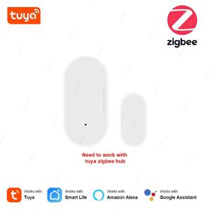 Zigbee 창문 센서 자기 보안 경보 배터리가있는 창 감지기 Tuya 스마트 홈 음성 제어 Alexa Google 홈