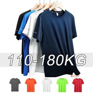 라지 남자 반팔티 셔츠 남성 플러스 사이즈 T 셔츠 6XL 7XL 대형 빠른 건조 반소매 T 셔츠 루즈 피트 체육관 피트니스 트레이너 러닝 스포츠웨어 티