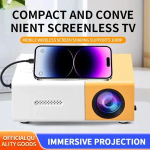 풀 HD 1080P를 지원하는 휴대용 미니 프로젝터 - 원격 제어, USB 전원, 스마트폰 및 USB 장치에 이상적