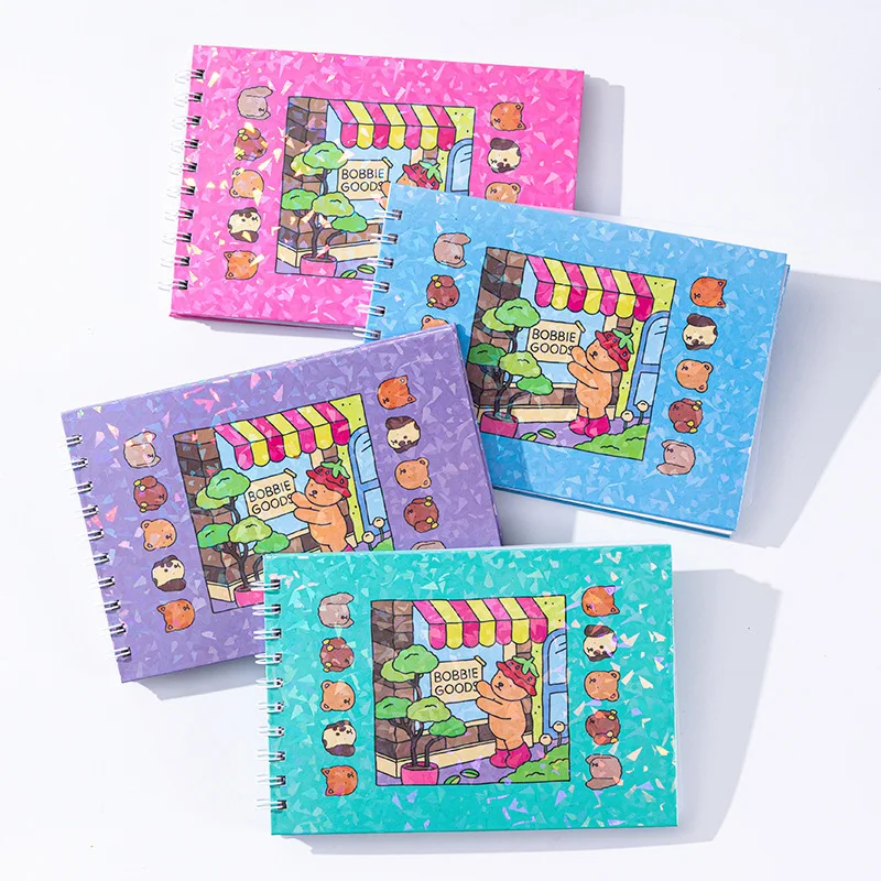 어린이 BOBBIE GOODS 색칠하기 책 어린이 그림 책 그림 종이 낙서 노트 동물 테마 그림 용품 선물용