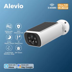 ALEVIO 2.5K 야외 태양열 카메라 무선 캠 WIFI 울트라 대기 시간 PIR 모션 라이트 컬러 야간 투시경 AI 감지 배터리 캠