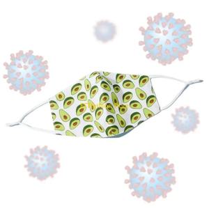 Y5GC 여성 남성 먼지 방지 방지 안내 안면 마스크 나비 아보카도 체리 과일 프린트 바람 방전 세척 가능한면을위한 귀여운 만화