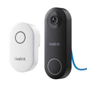 리퍼브 Reolink 2K+ 5MP 비디오 초인종 PoE 스마트 인터콤(차임 포함) 스마트 사람 감지 양방향 오디오 지원 Alexa