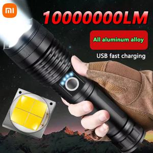 Xiaomi 높은 전력 충전식 LED 전술 손전등 야외 캠핑 낚시에 대 한 알루미늄 합금 텔레스코픽 줌 토치 램프 새로운