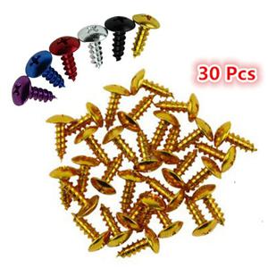 30 PCS 6 색상 사용 가능 모토 부품 범용 오토바이 나사 고정 액세서리 오토바이 볼트 키트 패스너 나사