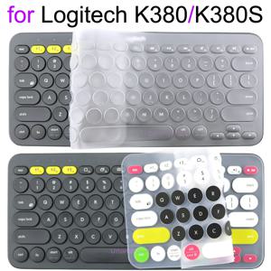 Logitech K380S 페블 키용 Logitech K380용 K380 키보드 커버 실리콘 보호기 스킨 케이스 필름 영어 한국어 클리어 블랙
