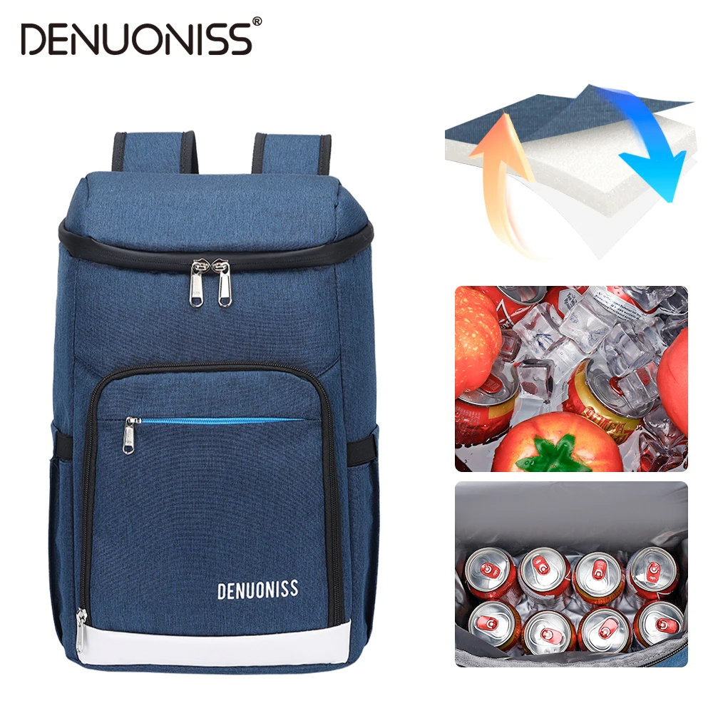 DENUONISS 열 쿨러 배낭 절연 쿨러 가방 냉장고 병따개와 두꺼운 방수 휴대용 냉장 가방