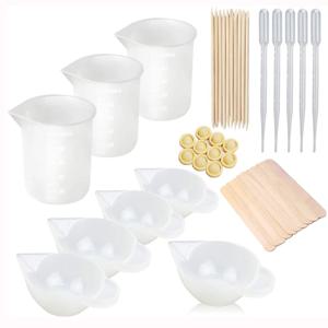 실리콘 수지 측정 컵 도구 키트, 수지 Nonstick 실리콘 혼합 컵, 에폭시 도구 키트 용 실리콘 측정 컵