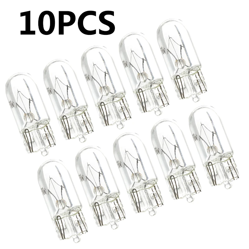 10 X 흰색 T10 W5W 501 194 명확한 신호 램프 유리 12V 5W 따뜻한 흰색 W2.1x9.5d 단일 필라멘트 자동차 전구 자동 조명