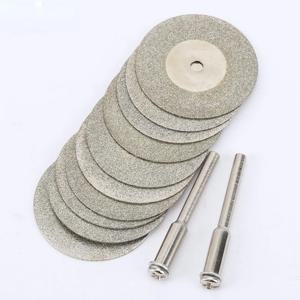 10pcs 30mm 다이아몬드 커팅 디스크는 Dremel 드릴 맞춤 로타리 도구 용 3mm 생크를 연결하는 2pcs로 미니 톱 블레이드를 잘라냅니다.