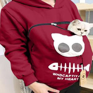 S-3XL 고양이 애호가 후드 티셔츠 캥거루 개 애완 동물 발 Dropshipping 풀오버 포옹 주머니 물고기 주머니 까마귀