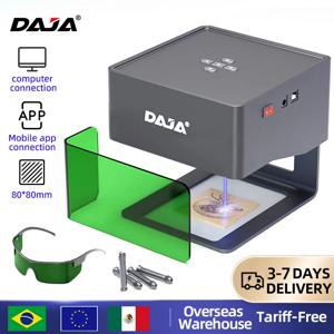 DAJA DJ6 레이저 조각기, 미니 휴대용 블루투스 DIY 컷 타각기 각인 마크, 목재 페인트, 금속 아크릴 유리 가죽