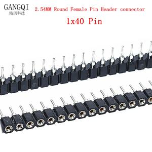 10개/묶음 40핀 암 헤더 1x40 핀 2.54mm 원형 암 핀 헤더 커넥터 1*40 홀 단일 인라인 행 니들 시트 홀 행
